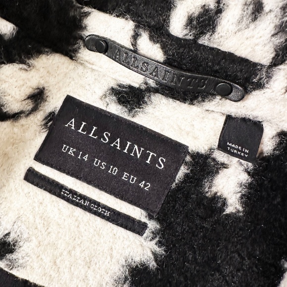 AllSaints - Brushed Wool Blend Jessa Jacket - Womens US Size 10 - Cow/Camo Print - Picture 10 of 12